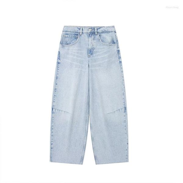 Damen Jeans Sommer Damen 2023 Lose Hosen Flip Mid-Waist Lässige Reißverschlusstaschen 539