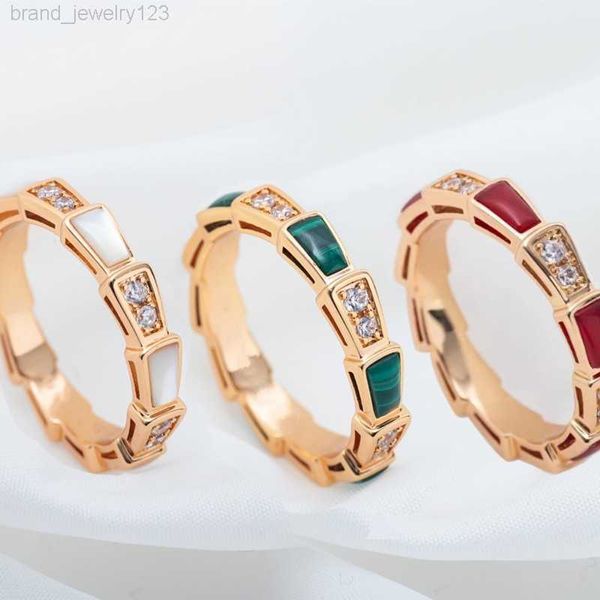 Heißer Verkauf Europäischen und Amerikanischen Senior Fritillaria Schlange Knochen Ring Frauen 925 Silber vergoldet Damen Mode Marke Schmuck Geschenk