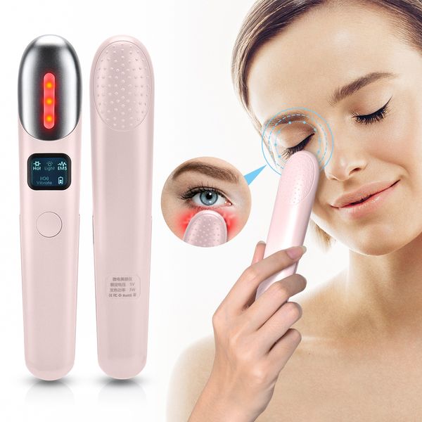 Steamer 4 in 1 EMS Electric Eye Massager LED Pon Therapy Compress Vibration Massage Anti Dark Circle Rughe Dispositivo di bellezza 230608