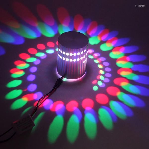 Lâmpada de parede LED com furo em espiral luz decorativa 7 cores com controle remoto RGB adequado para decoração de casa de bar Hall KTV