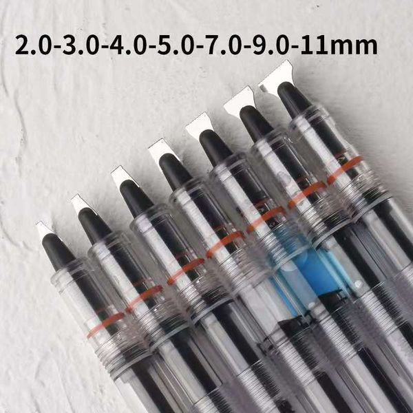 Penne stilografiche 1Pc penna parallela cinese inchiostro trasparente 23457911mm pennino cancelleria opzionale materiale scolastico per ufficio 230608