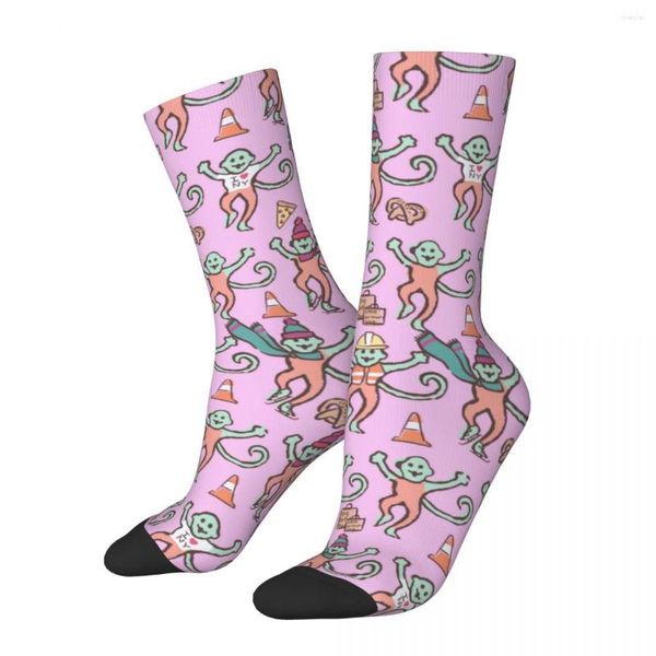 Herrensocken Mode Herren Harajuku Roller Socke Polyester Rosa Grafik Damen Frühling Sommer Herbst Winter