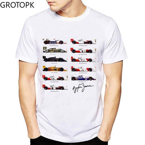 T-shirt da uomo All Ayrton Senna Sennacars T-shirt da uomo Fans T-shirt da uomo cool Bianco Fitness Casual Fashion Top T-shirt Streetwear Camicia 230608