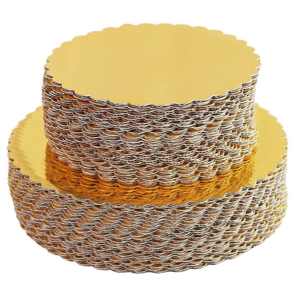 Outros Bakeware 510 PCS Dourado Cakeboard Redondo Descartável Círculo Placas de Base de Bolo Prato de Bolo Redondo Sobremesa Círculo Base de Círculo 81012 polegadas 230608