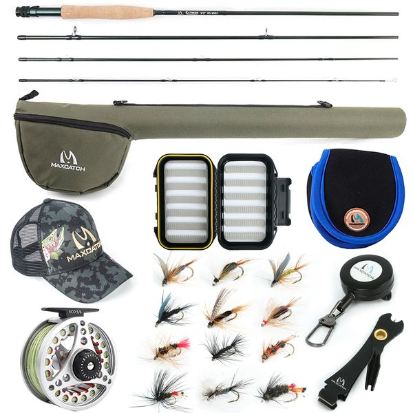 Rod Reel Combo Maximumcatch 3 8WT Fly Fishing 8'6'' 9' Meio rápido Linha Pré enrolada Com Cordura Triangle Tube 230609