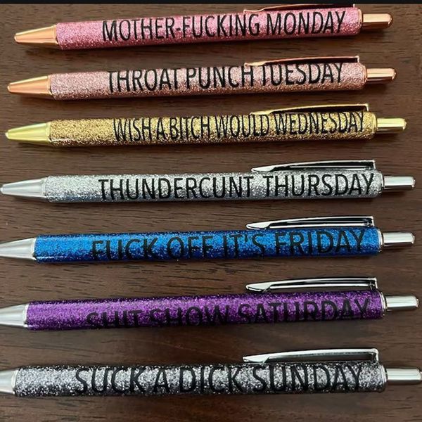 Ballpoint Pens 7pcsset Студент Fun Glitter Pen Daily Gel Do Offic