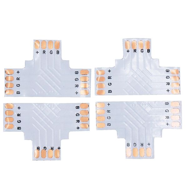 L T X Shape 2pin 4pin Single Color RGB LED Strip Corner Connector PCB Board 8/10mm