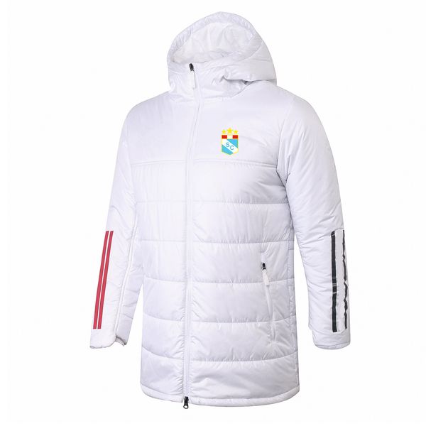 Sporting Cristal Masculino Down Parkas inverno pré-jogo casaco com capuz casaco de algodão de inverno com zíper completo lazer esporte ao ar livre moletom quente