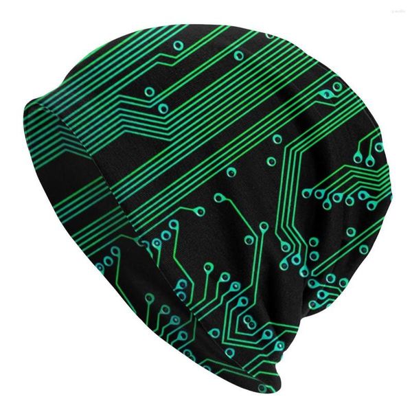 Beralar Elektronik Devre Board Beanies Caps Erkek Kadın Unisex Açık Kış Sıcak Örme Şapka Yetişkin Bilgisayar Ana Pano Bonnet Şapkaları