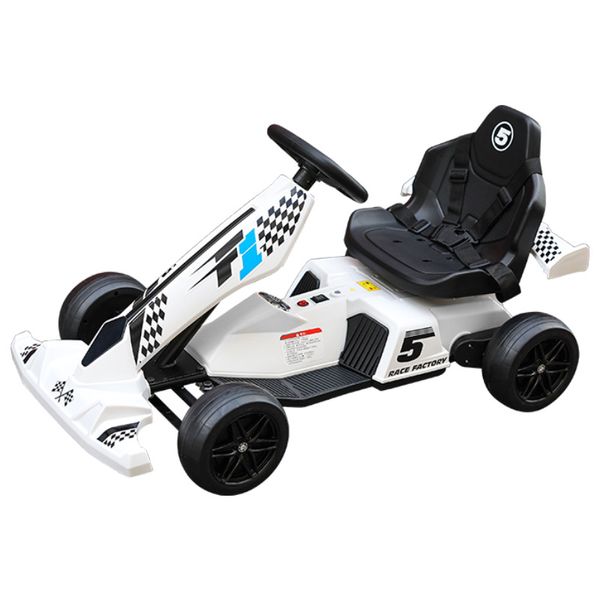 Carro elétrico infantil Kart, carro de tração nas quatro rodas com educação infantil, carrinho de bebê para meninos e meninas, carrinho de brinquedo de carregamento