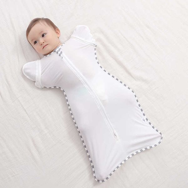 Shock-Schlafsack Surrender Style Bambusfaser-Babywickeltuch mit abnehmbaren Ärmeln Kinder-Anti-Kick-Steppdecke für Neugeborene Schal