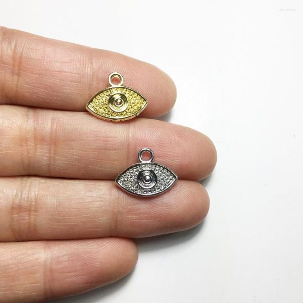 Charms Eruifa 20 pçs 15 8mm liga de zinco olho minúsculo moeda atacado colar brinco pulseira joias faça você mesmo feito à mão 2 cores