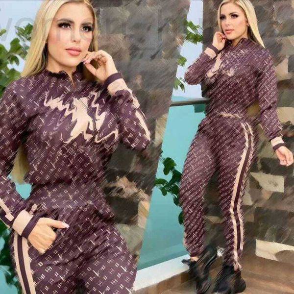 Fatos de treino femininos, estampas de moda, roupas de grife de luxo, marcas famosas, conjunto feminino combinando OY0K