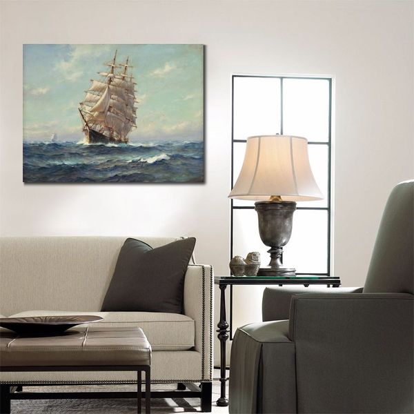 Marine Paintings Canvas Art Ship Over The Sea Frank Vining Smith Pittura per Cafe Bar Decor
