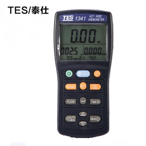 TES-1340 TES-1341 Medidor Digital de Fluxo de Vento de Ar Hot Wire Termo Anemômetro Medidor Medidor de Medição de Velocidade