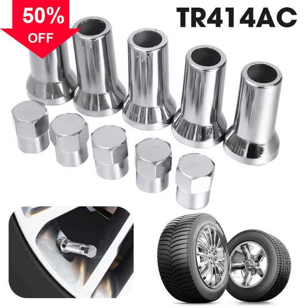 Nuovo tappo per valvola TR414AC da 10/30/50pcs set di tappi esagni esagono per pneumatici per camion per camion per auto cromata