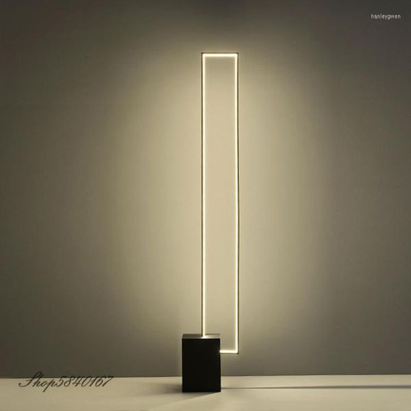 Stehlampen Moderne LED-Lampe Eisen Quadrat Stehend für Schlafzimmer Wohnzimmer Kunst Dekor Studie Metall Leuchten Tisch