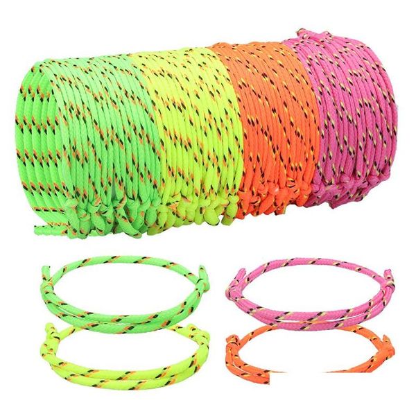 Braccialetti con ciondoli Corda al neon intrecciata Gioielli per feste di amicizia 4 Colori assortiti Bracciale Drop Delivery Dhl6J