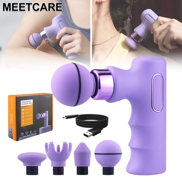 Mini pistola de massagem portátil poderosa para terapia de relaxamento muscular profundo 5 velocidades motor sem escova dispositivo de fitness mini pistola de fáscia