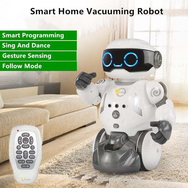 Smart Sweeping RC Programming Robot Cantando e dançando Sensing Gesture Follow Mode Educação Infantil Robô de Controle Remoto Brinquedo