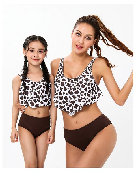 Costume da bagno genitore-figlio costume da bagno madre e figlia stampato costume da bagno per bambini bikini madre-figlia sexy a vita alta