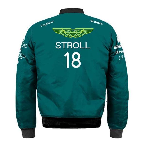 Jackets masculinos Official Aston Martin Jacket Coat AMF1 2023 Mens 14 Fernando Alonso Jack Fans F1 Formula 1 Racing Suit Moto WindProo 90