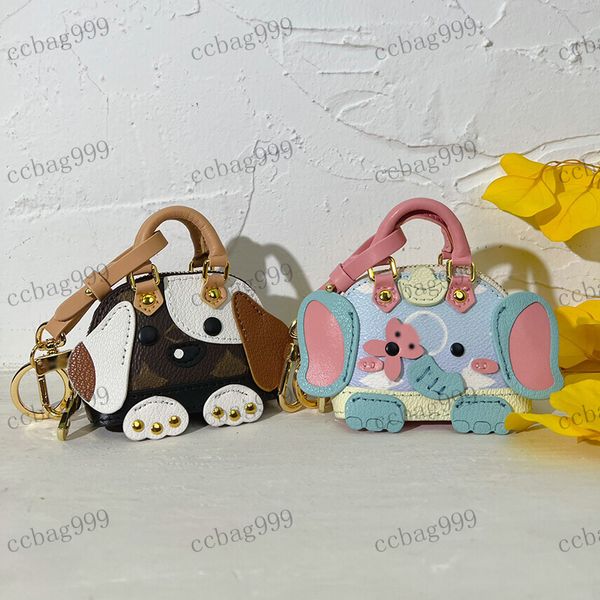 Borsa per trucco da donna di design per coppie Borsa a forma di cucciolo di cartone animato con ciondolo a forma di elefante Mini custodia per trucco classica Borsa a tracolla con catena a ciondolo Mini borsa portachiavi Portafoglio Ragazzo 9x7 cm