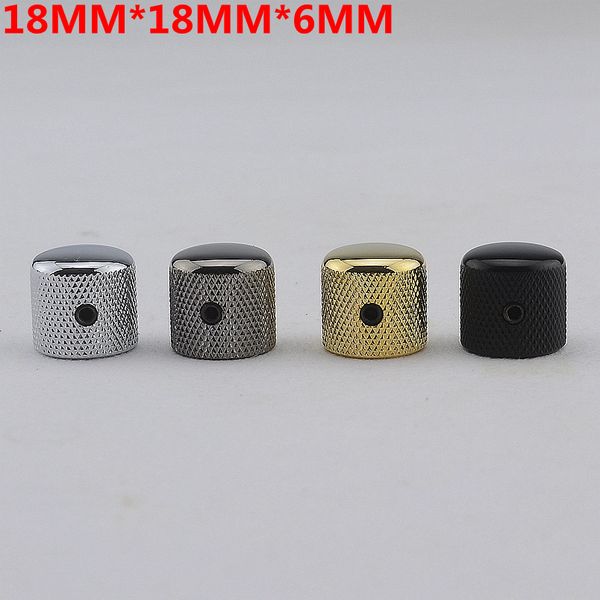 Botão de volume de tom de metal de cúpula de 1 peça para baixo de guitarra elétrica 18 mm * 18 mm * 6,0 mm (# 0494)