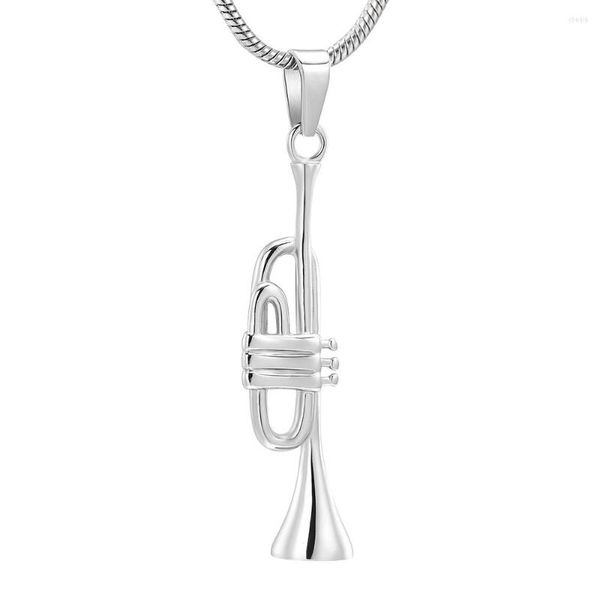 Anhänger Halsketten Feuerbestattung Schmuck Urne Halskette für Asche Trompete Medaillon Memorial Andenken Frauen/Männer