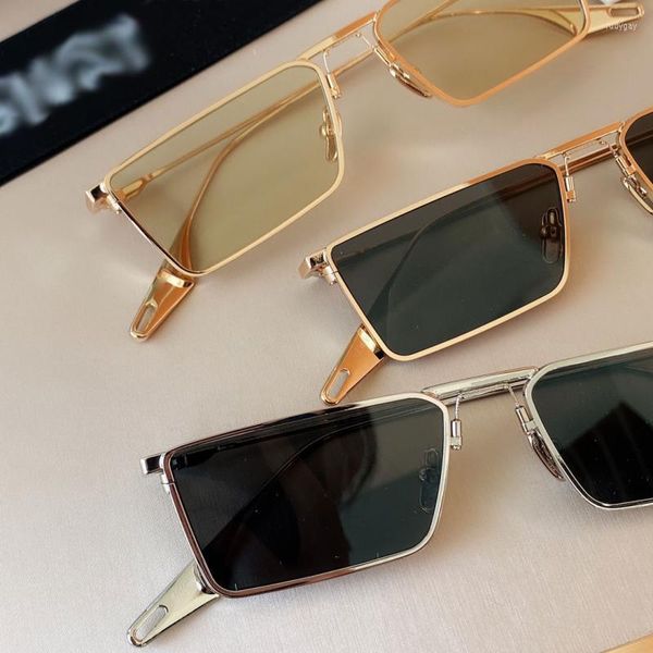 Güneş gözlüğü siyah metal küçük çerçeve tonları kadınlar için vintage renkli lens kare güneş gözlükleri erkek oculos feminino uv400