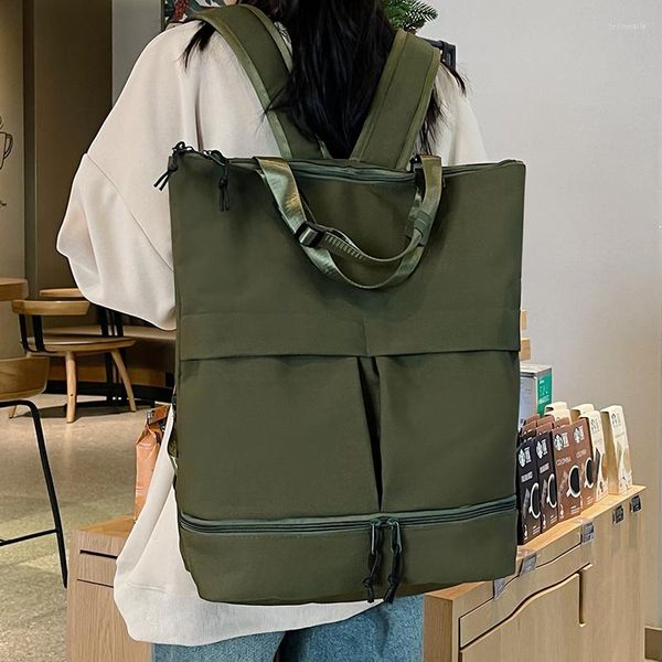 Schultaschen 2023 Est Casual Frauen Freizeit Rucksack Klettern Schultaschen mit großen Taschen Hohe Kapazität Studenten Leinwand Schulter