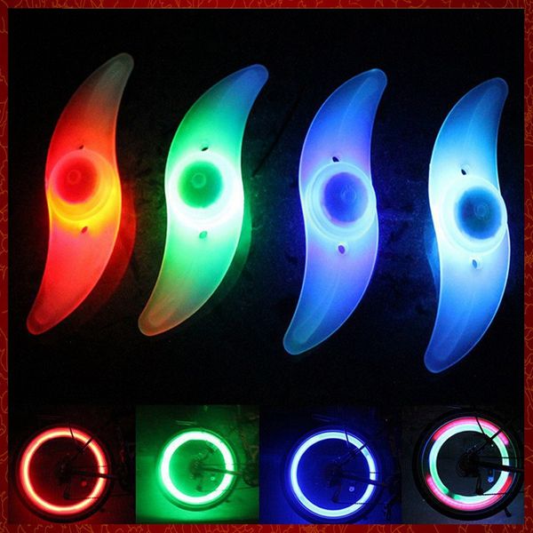 1USD 9Colors LED Flash Tire Light Car Motorcycle Bicycle Wheels Pneumatici Torcia elettrica Blu Verde Rosso Giallo Multicolore Air Raggi Lampade MOTO Bike Wheel Valve Cap Lights