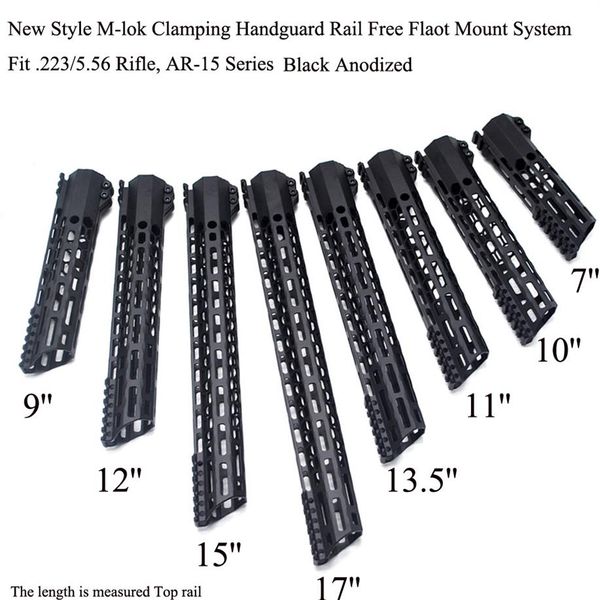 7 9 10 11 12 13 5 15 17'' Zoll Neues Design M-Lok Klemmhandschutzschiene Float Picatinny-Montagesystem Schwarz Farbe288O