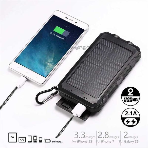 Kostenlose maßgeschneiderte LOGO Solar Power Bank 30000 mAh Tragbare Lade-Poverbank Externes Batterieladegerät Powerbank 80000 mAh für Xiaomi Mi 9 iPhone 12 Pro
