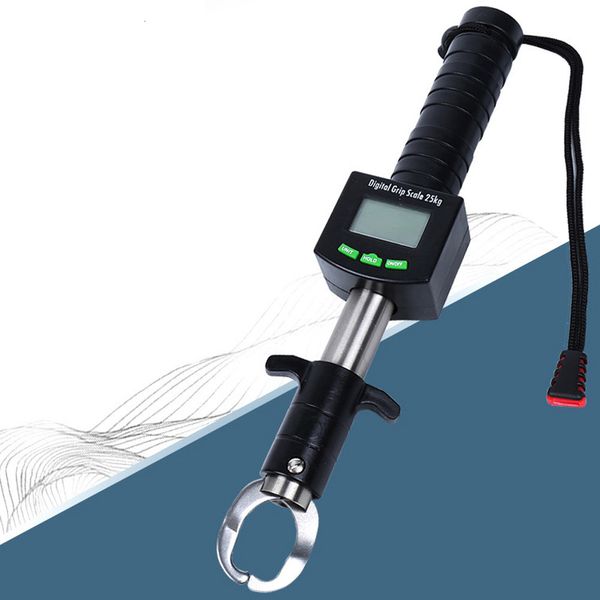 Ami da pesca Led Electronic Digital Lip Grabber Fish Clip Holder Tackle Grip Gripper Pinza Strumento con scala 15 25KG Righello impermeabile 230609