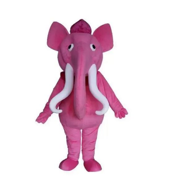 Venda de fábrica Hot Pink Elephant Character Mascot Traje Outfits Adult Size Cartoon Animal Mascot Traje Para Carnival Festival Commerci