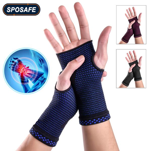 Sweatband 1Pair Sport Supporto per polso Brace Maniche a compressione Traspirante Assorbimento del sudore Tunnel carpale Uomo Donna Sollievo dal dolore 230609