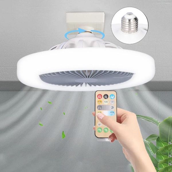 Nachtlichter 9,8 Zoll Deckenventilator Licht E27 Glühbirne 36W Leise und einstellbare LED-Lampe für Kinderzimmer Schlafzimmer