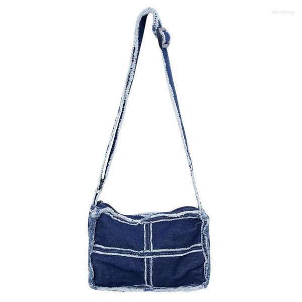 Borse da sera 2023 Borsa a tracolla alla moda con tracolla Sacs En Jean Borse con frange Borsa in denim Jeans firmati minimalisti Borse da donna