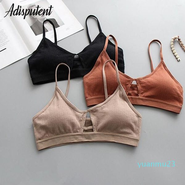 Roupa de ioga Sutiã esportivo de algodão respirável Top feminino esporte fino sem forro Bralette Roupa íntima feminina sexy Crop Tube