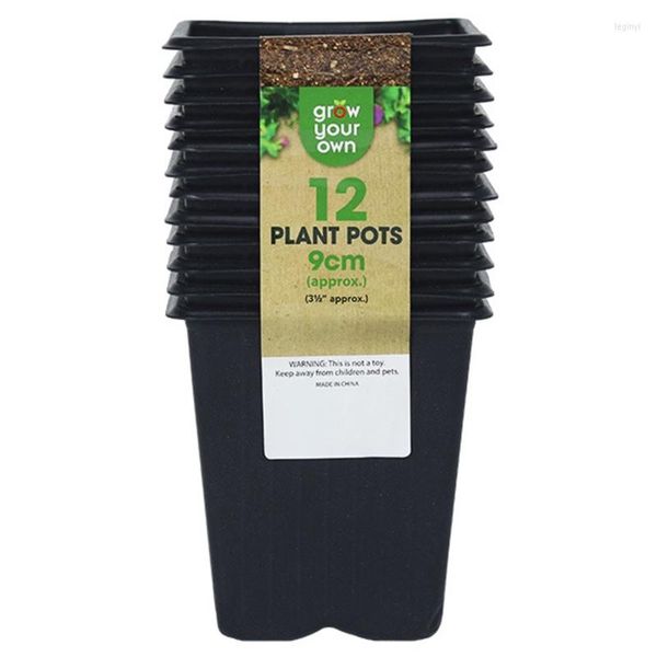 Plantadores 12/15 pçs Vasos de berçário Vasos de flores Recipiente de plantas de plástico para plantas de interior ao ar livre mudas de vegetais suculentas