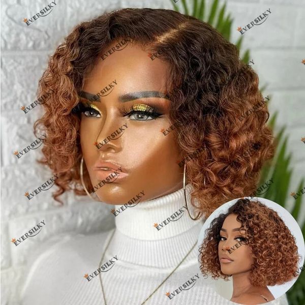 Kurz geschnittene Bob-Locken-Vollspitze-Echthaar-Ombre-Farbe, 13 x 4 Spitze-Front-Perücke für Frauen, Sommer, heißer Verkauf, 100 % Remy-Brasilianisches Haar, 360-Spitze-Perücke