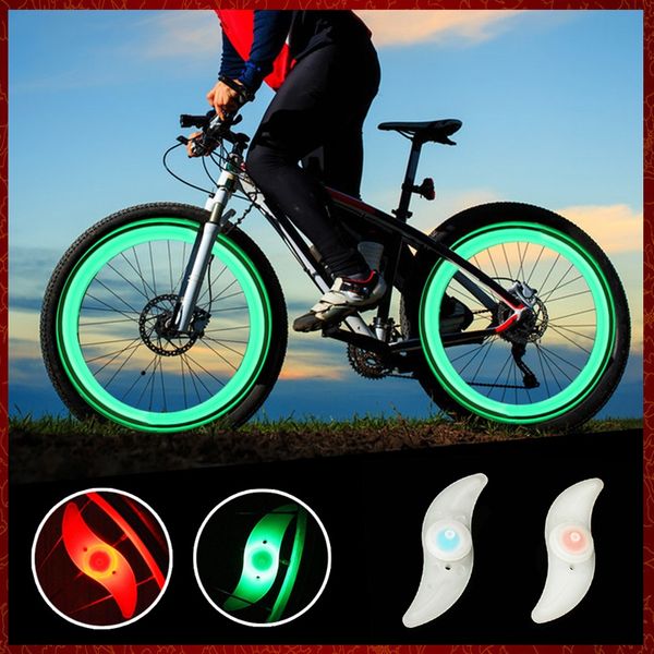 1USD LED Flash Tire Light Bike Wheel Valve Cap Light Car Bikes Bicicletta Moto LED Wheel Tire Lampada 9 colori Torcia elettrica Blu Verde Rosso Giallo Lampada a raggi multicolore