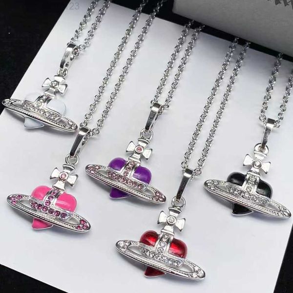 Neue Charm Pearl Crystal Perlen süße Liebe Herz Planet Anhänger Halskette für Frauen Luxus schickes Schlüsselblatt Hals Mode Schmuck Geschenk