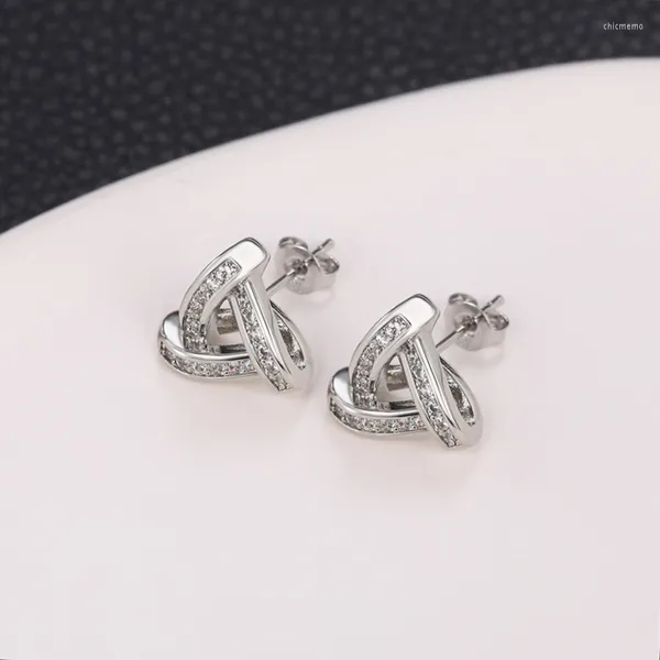 Ohrstecker CAOSHI Exquisites Design Ohr weiblich täglich tragbare Accessoires mit glänzendem Zirkonia modischer dreieckiger Schmuck