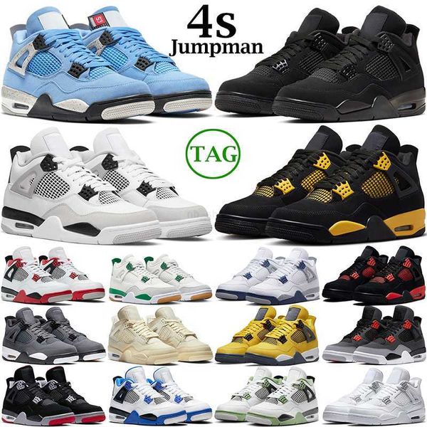 TOP OG Basketballschuhe für Männer Frauen Jumpman 4 4s Sneakers Black Cat Yellow Thunder Military Sail White Oreo Bred Cactus Jack Purple Metallic Fire Red Herren-Trainer