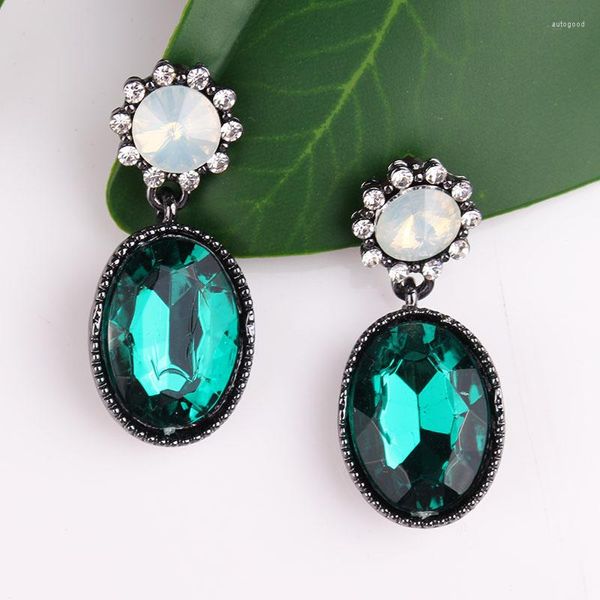 Baumelnde Ohrringe LUBOV 20 Farben Opal Tropfen Shinning Elegant Lovely Gun Black Water Oval Gem Für Frauen Schmuck