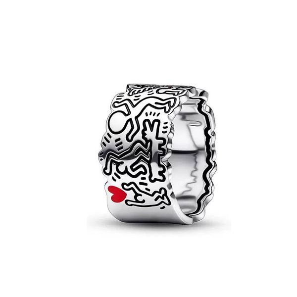 Anello a fascia in argento sterling 925 per Pandora Heart Couple Rings gioielli di design per donna Uomo Fidanzata regalo Fashion Party anelli con scatola originale set all'ingrosso