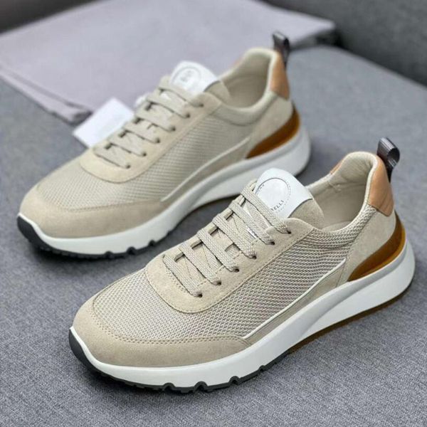 Fashion Casual Chaussures Men's Runners With Monili Running Sneakers Italie Classic Elastic Band Low Top Treen Calfskin Designer Breatchable Sports Sports Shoes Box EU 38-45