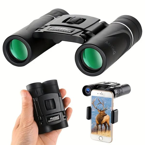 Moying 40x22 mini binocoli tascabili mini versatili, per escursioni, minoculari per bambini adulti, binocoli pieghevoli leggeri, PRISM BAK-4
